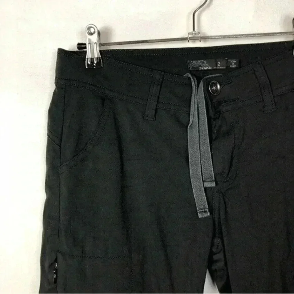 Prana Black Mid Rise Straight Leg Hiking Pants 2